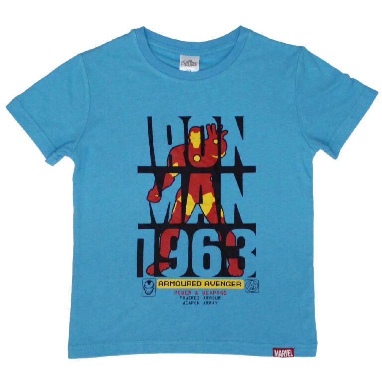 MARVEL AVENGER CHILD BOY TEE SHIRT RN/SS (AVENGERS) COLOR- SKY BLUE AV07220217
